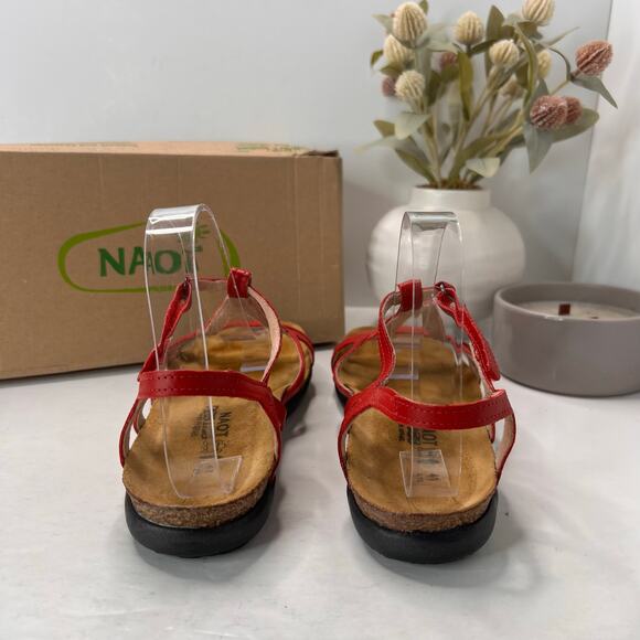 Naot Dorith Strappy Comfort Flat Sandal Leather Kiss Red Women's US 10 EU 41 - Picture 5 of 11